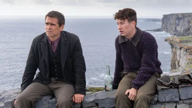 Barry Keoghan with Colin Farrell  in The Banshees of Inisherin  movie 
