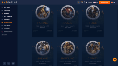 VIP-Programm von Axe Casino