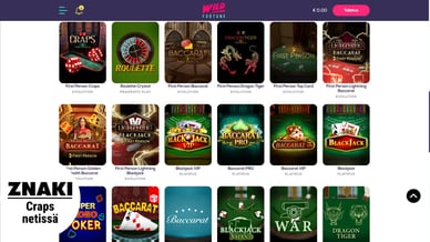 Craps netissä