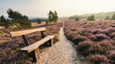 Naturpark Lüneburger Heide, Deutschland, Heidekraut im Sommer