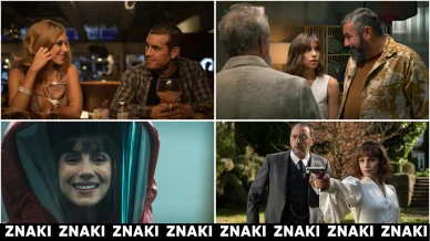 Aura Garrido durante el rodaje de series