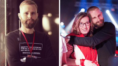 Володимир Завадюк з колегою по роботі