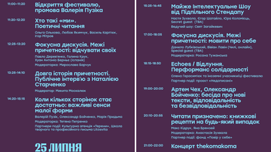 Розклад подій першого дня VI фестивалю «Фронтера»