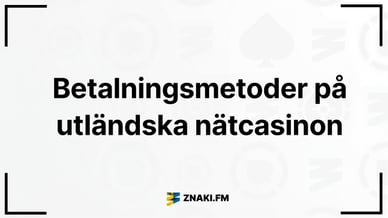 Texten Betalningsmetoder på utländska nätcasinon med ZnakiFM:s logga