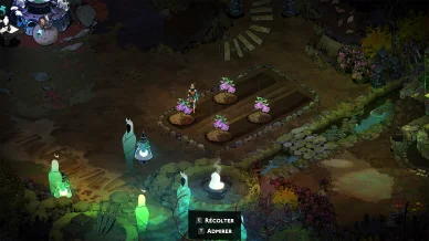 Jardin cultivé dans Hades 2 avec Mélinoé.