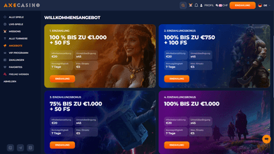 Online Casino Axe Willkommensangebot