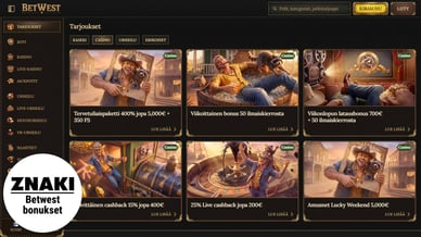 betwest casino bonukset