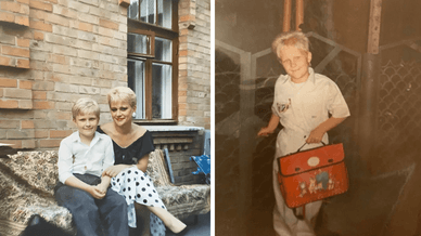 Володимир Завадюк в дитинстві та з мамою