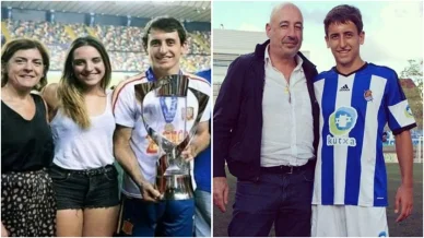 Mikel Oyarzabal con su familia