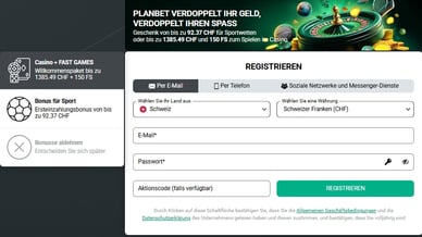 Planbet Casino Registrierung