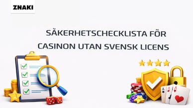 Banner med text - Säkerhetschecklista för casinon utan svensk licens