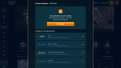 Monster-Win Casino Auszahlungen