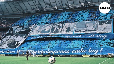 Djurgårdens supportrar visar sitt stöd vid en bortamatch