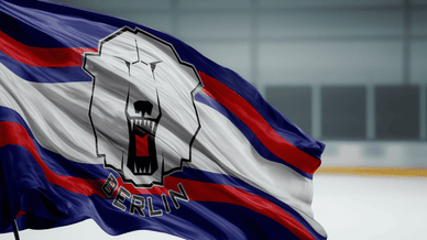 Der Eishockeyverein Eisbären Berlin auf dem Eis seiner Heimspielstätte