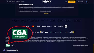 Rioace casino Curacao lisenssi 