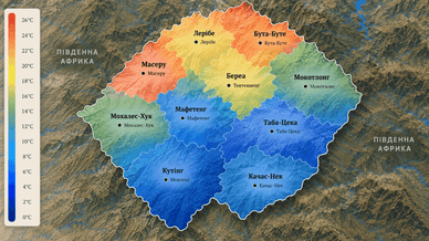 Кліматична карта Лесото
