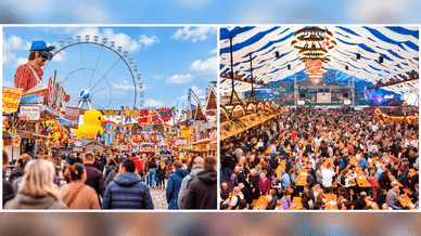 Fahrgeschäfte auf der Bürgerweide und volles Festzelt beim Bremer Freimarkt