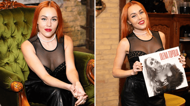 Олена Тополя під час презентації свого першого вінілового альбому «Нове та Найкраще»