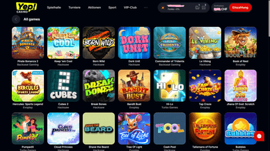 Spielangebot von Yep Casino 