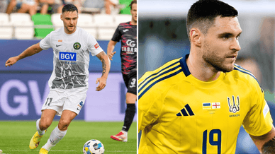 Олексій у формі житомирського «Полісся» та у складі національної збірної України