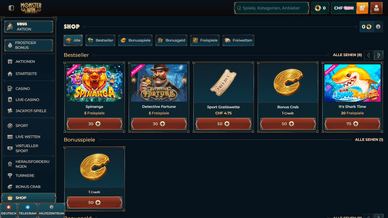 Interaktive Boni bei MonsterWin Online Casino
