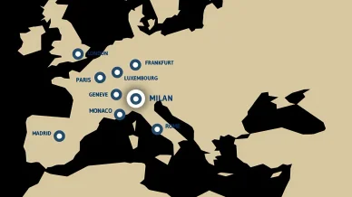 Mappa degli uffici Mediobanca in Europa Mappa delle filiali Mediobanca