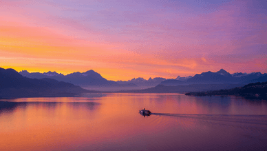 Sonnenuntergang über dem See (Vierwaldstättersee)