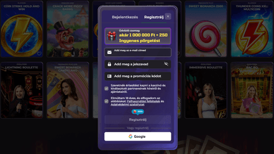 LuckyCapone online kaszinó regisztrációs felület