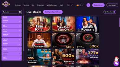 Live-Dealer-Spiele im Betzito Casono