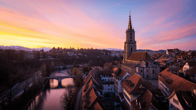 Die Stadt Bern am Abend