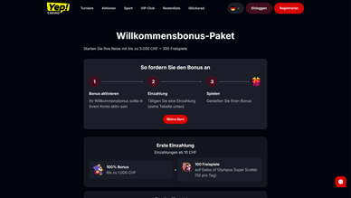 Yep Casino Willkommensangebot