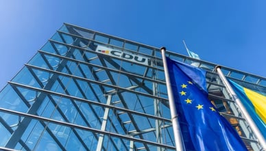 Fassade des CDU-Hauptquartiers in der Klingelhofstraße, Berlin, Deutschland