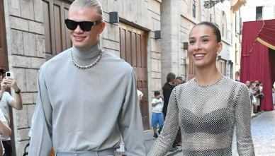 Erling Braut Haaland og Isabel Johansen