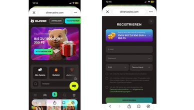 Oliver Casino: Mobile Version