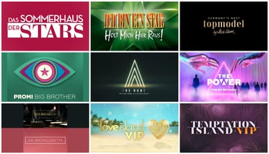 Logos deutscher Reality-Shows von Sommerhaus bis Temptation Island VIP