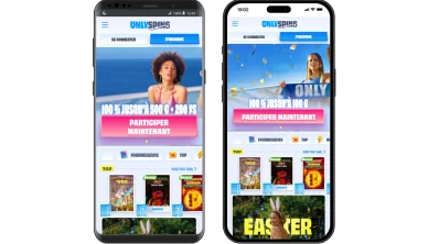 Onlyspins application mobile jeu. Onlyspins mobile casino interface.