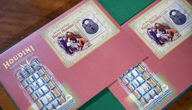 2024-es Harry Houdini bélyegek a Magyar Postától Harry Houdini bélyegblokk 2024