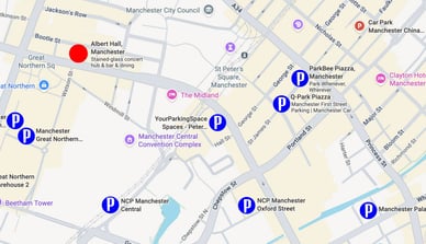 parking near albert hall manchester