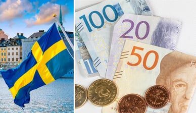 Sveriges flagga och valuta Sveriges flagga och valuta