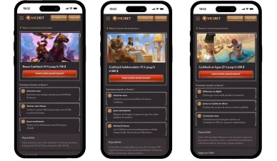 Vicibet casino offrant un cashback