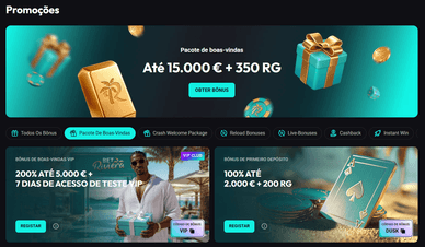Bónus de boas-vindas do Bet Riviera casino PT