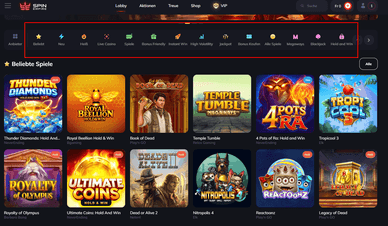 Weitere Spiele im SpinEmpire Casino