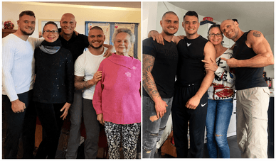 Nico Legat mit Familie – Vater Thorsten Legat, Mutter Alexandra und Bruder Leon