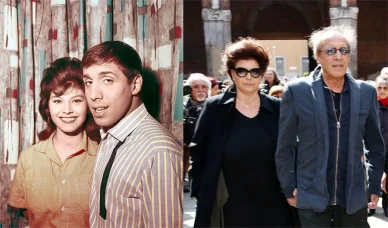 Adriano Celentano con la moglie