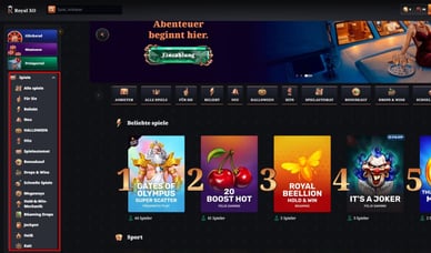 Glücksspiele in RoyalXO Casino