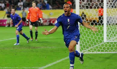 Del Piero dopo aver segnato un gol Del Piero