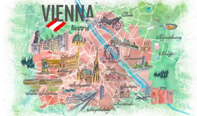 Illusztrált térkép, Bécs Bécs térkép