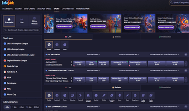 Sportwetten Sportwetten im Lolajack Casino