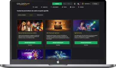 Offres de bonus casino GoldenPlay casino. Promotions de casino sur GoldenPlay casino.