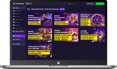 Cashback et rakeback Playfina. Bonus spéciaux Playfina.